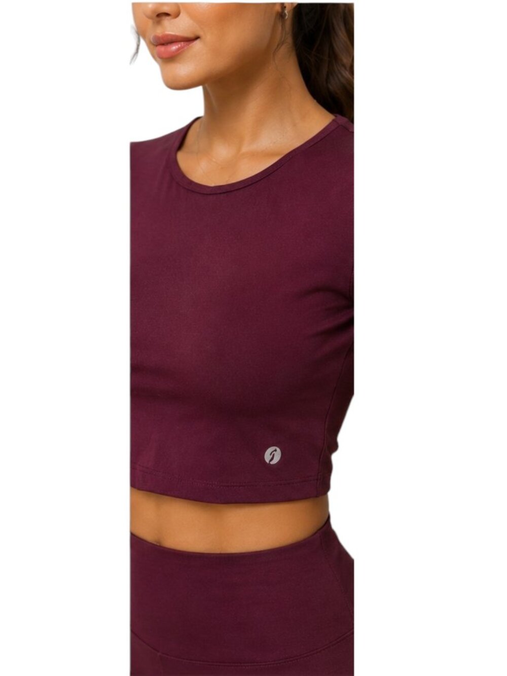 Women's Burgundy Lace-Up Back Matching 2-Piece Activewear Set | Size S - Picture 7 of 9